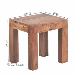 Massivholz Beistelltische Vislan im Set (dreiteilig)