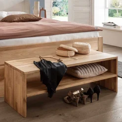 Massivholz Bettbank mit Ablage - Emangov