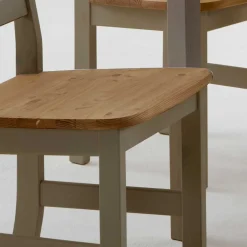 Massivholz Esszimmerstuhl Seramya in Grau (2er Set)