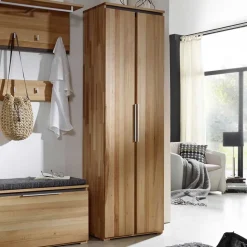 Massivholz Garderobenschrank Leyrina aus Kernbuche geölt