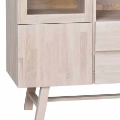 Massivholz Highboard Dioca aus Eiche White Wash