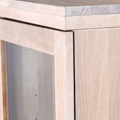 Massivholz Highboard Dioca aus Eiche White Wash