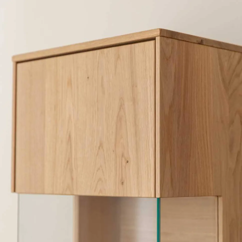 Massivholz Hängevitrine mit LED Beleuchtung - Eribella