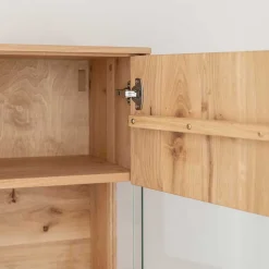 Massivholz Hängevitrine mit LED Beleuchtung - Eribella