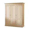 Massivholz Kleiderschrank Jaif in Creme Vintage