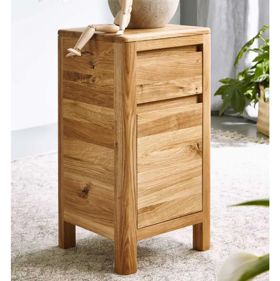 Massivholz Kommode Uvinessa 1-türig mit Schublade