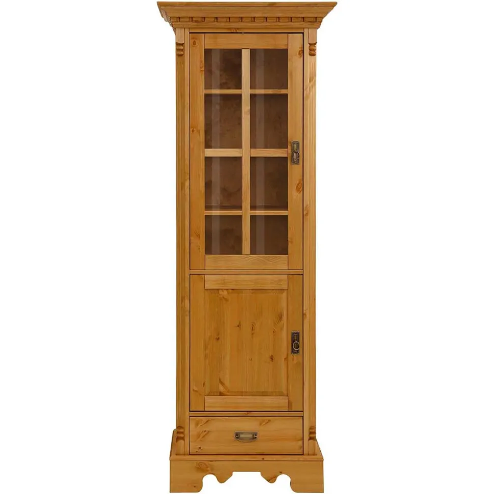 Massivholz Landhausvitrine gebeizt & geölt - Fausanda
