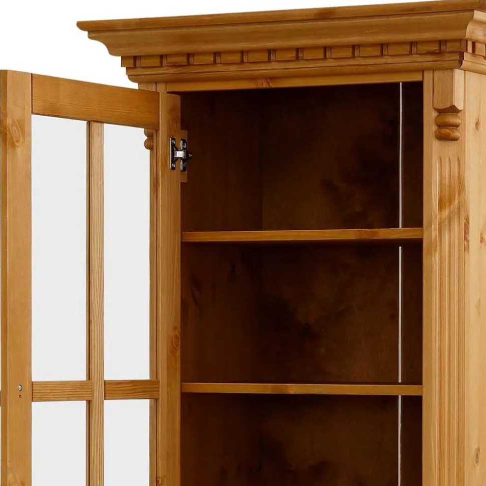 Massivholz Landhausvitrine gebeizt & geölt - Fausanda