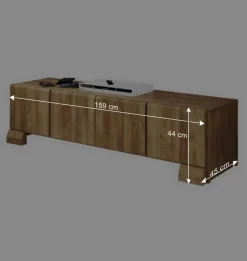 Massivholz Lowboard Vaskov aus Wildeiche geölt