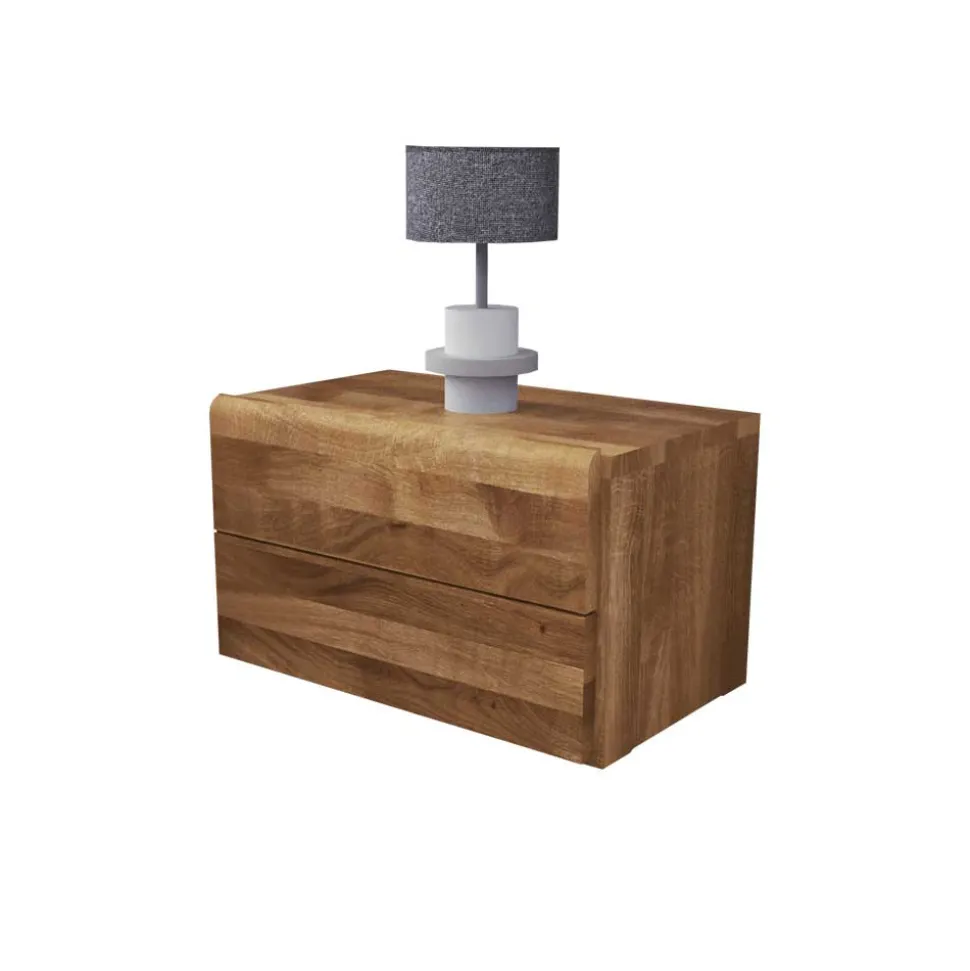 Massivholz Nachtkommode Vaskov aus Wildeiche geölt