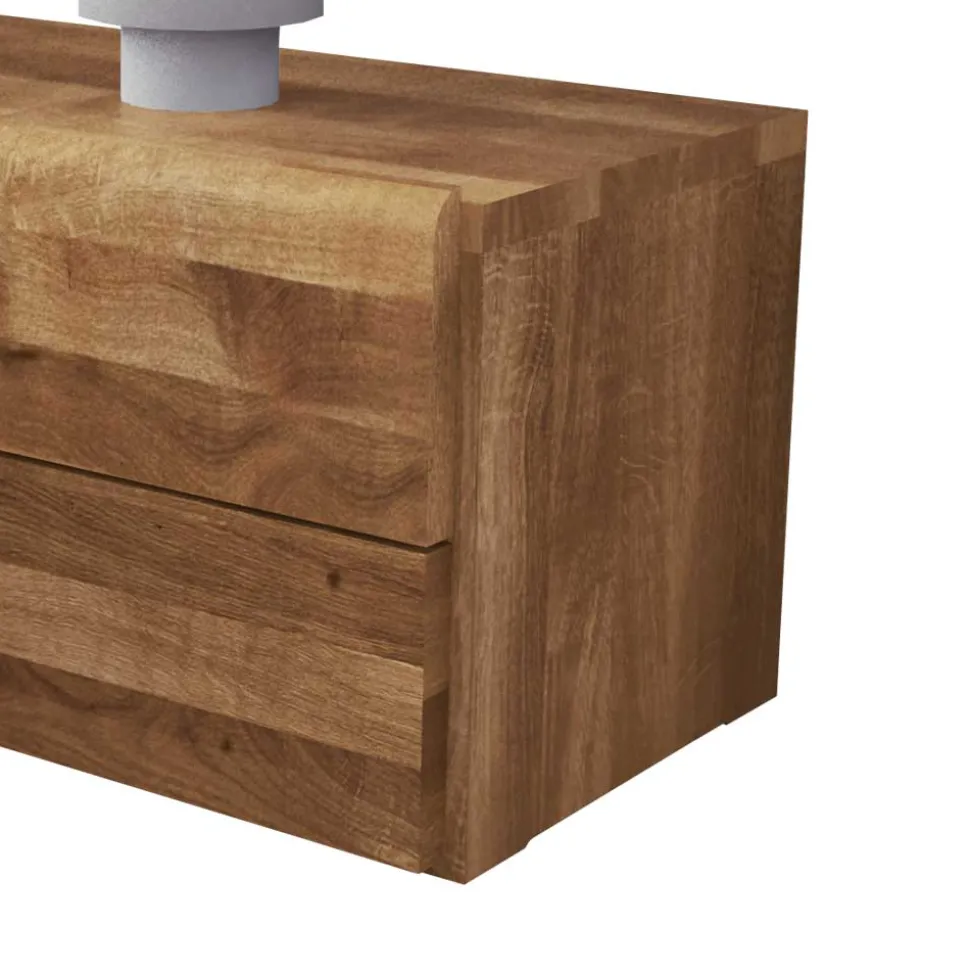 Massivholz Nachtkommode Vaskov aus Wildeiche geölt