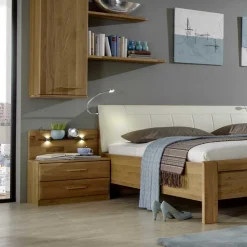 Massivholz Nachtkommode Waruna aus Eiche (2er Set)