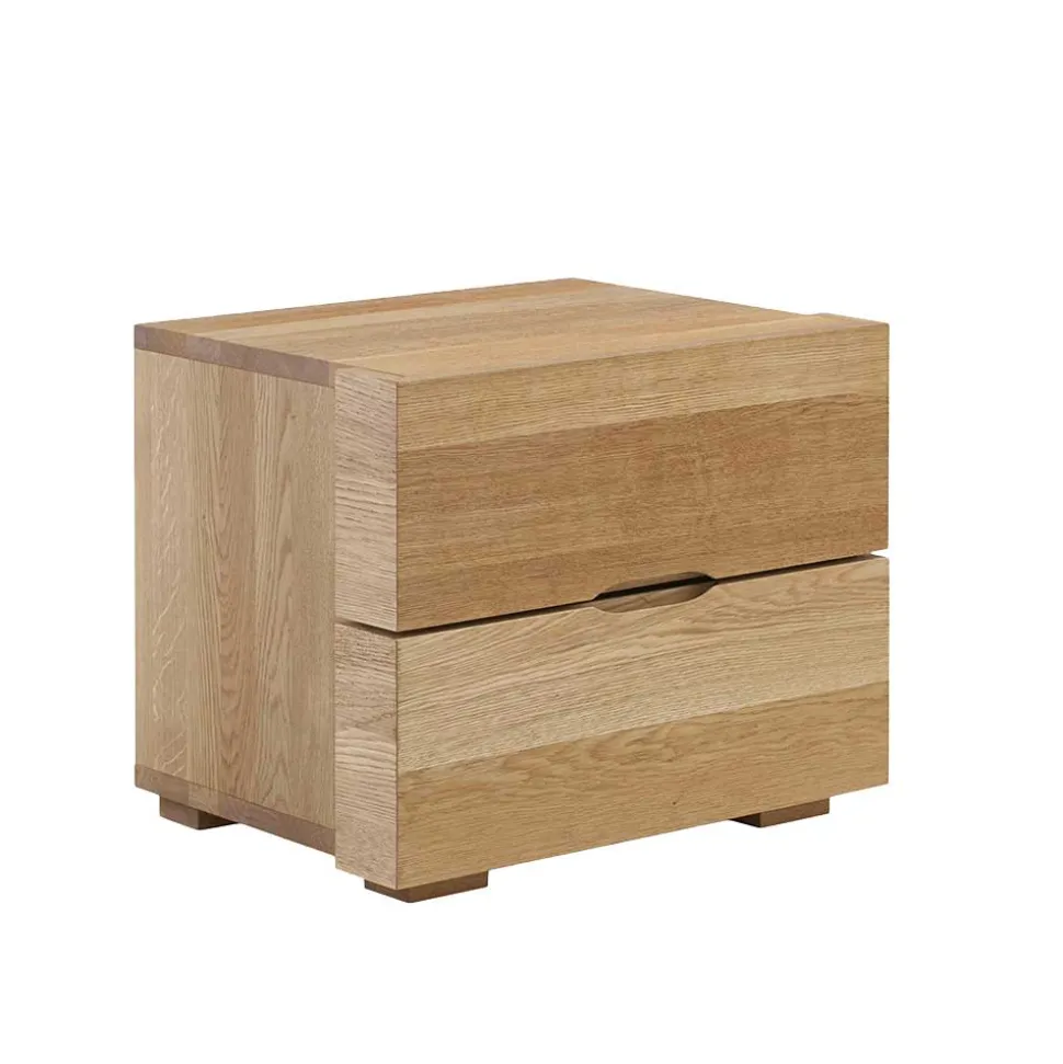 Massivholz Nachttisch Sofie mit zwei Schubladen