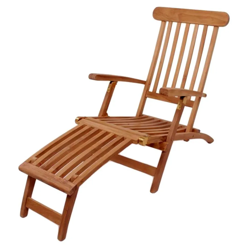 Massivholz Outdoor Deckchair aus Teak - Zavamanco