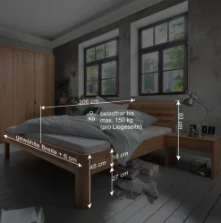 Massivholz Schlafzimmer komplett - Izmaldon (vierteilig)