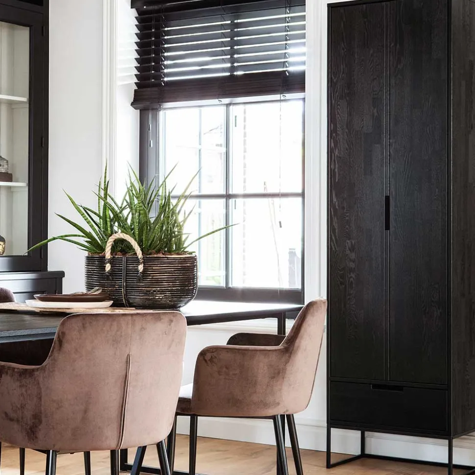 Massivholz Schrank in Schwarz - Almery