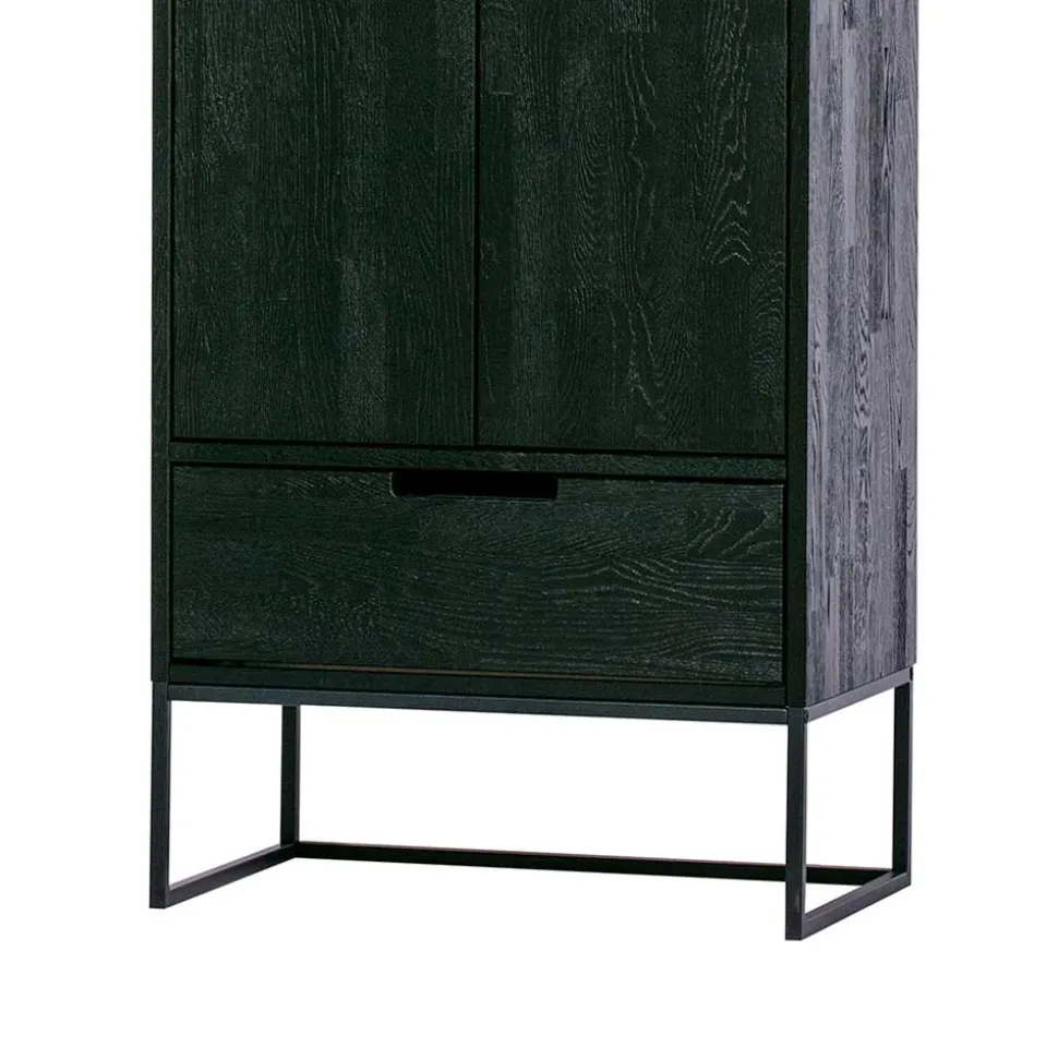 Massivholz Schrank in Schwarz - Almery