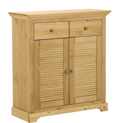 Massivholz Schuhschrank mit Lamellentüren - Zavieca