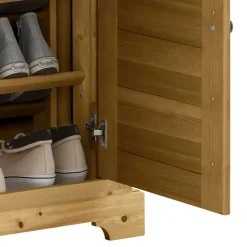 Massivholz Schuhschrank mit Lamellentüren - Zavieca