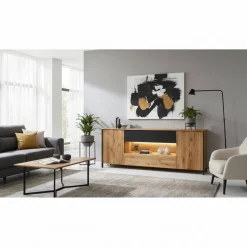 Massivholz Sideboard - modern mit LED Licht - Viligrana
