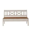 Massivholz Sitzbank Barlad in Weiß Braun