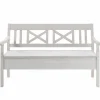 Massivholz Sitzbank Onesti aus Kiefer Weiß