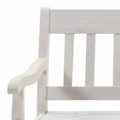 Massivholz Sitzbank Onesti aus Kiefer Weiß