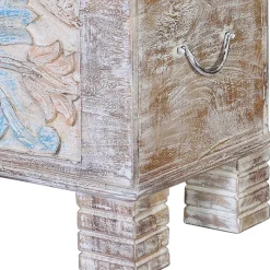 Massivholz Truhe in White Wash - Riconia