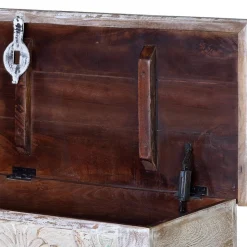 Massivholz Truhe in White Wash - Riconia