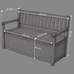 Massivholz Truhenbank Bern für den Garten