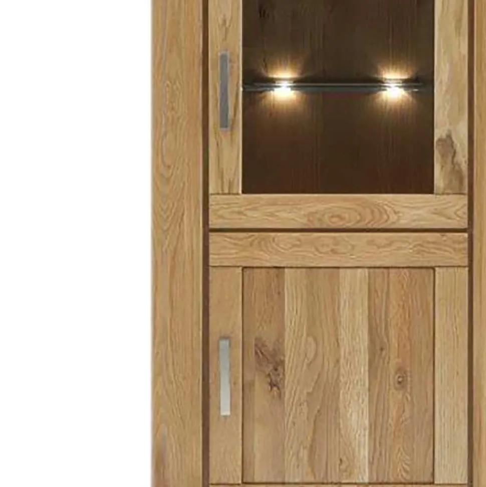 Massivholz Vitrine Ladressa aus Wildeiche geölt
