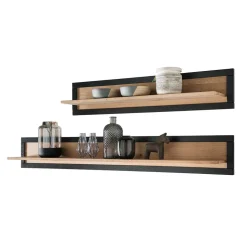 Massivholz Wandboard in Natur & Schwarz - Embleys