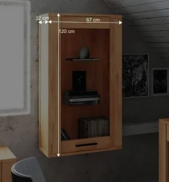 Massivholz Wandvitrine Mosniak aus Kernbuche geölt