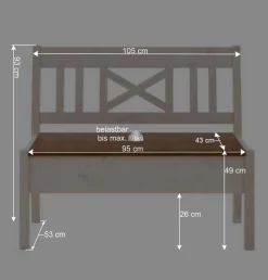 Massivholzbank Barlad in Weiß Bernsteinfarben
