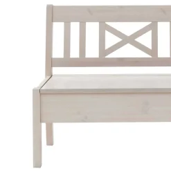 Massivholzbank Onesti in Weiß Kiefer