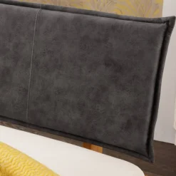 Massivholzbett mit Kissenoptik Kopfteil - Kalastania