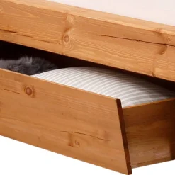 Massivholzbett mit Kissenoptik Kopfteil - Kalastania