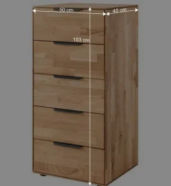 Massivholz-Hochkommode - parkettverleimt - Kassanda
