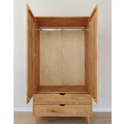 Massivholz-Kleiderschrank mit zwei Schubladen - Fabijola