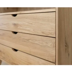 Massivholz-Kommode mit Fach und drei Schubladen - Fabijola