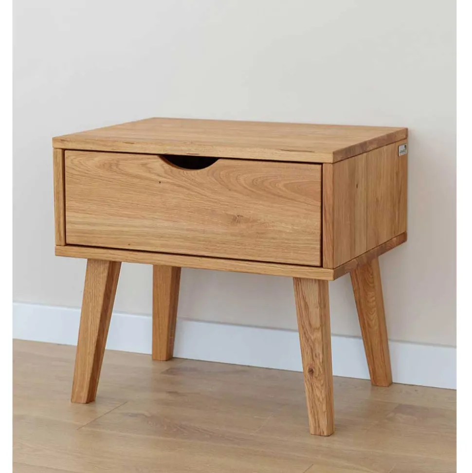 Massivholz-Nachtkommode mit Schublade - Fabijola