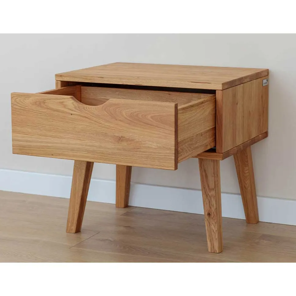 Massivholz-Nachtkommode mit Schublade - Fabijola