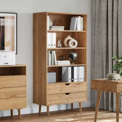 Massivholz-Regal mit zwei Schubladen - Fabijola