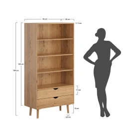 Massivholz-Regal mit zwei Schubladen - Fabijola