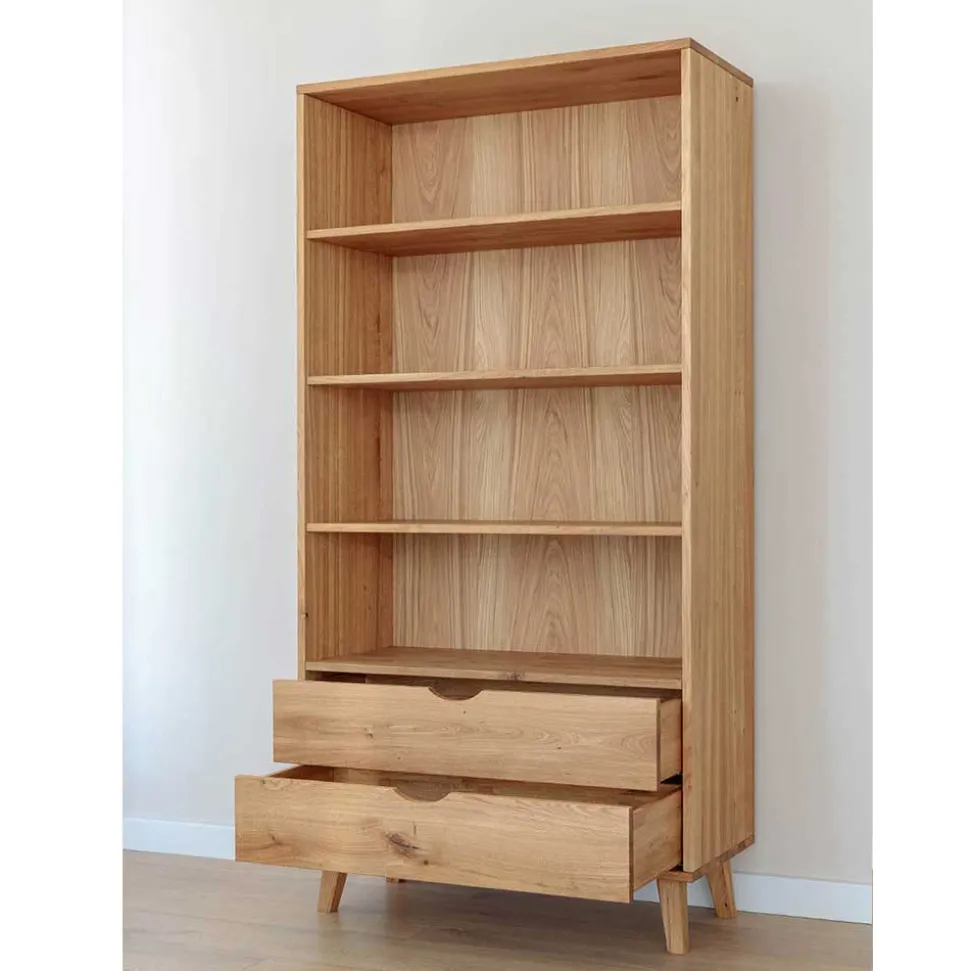 Massivholz-Regal mit zwei Schubladen - Fabijola