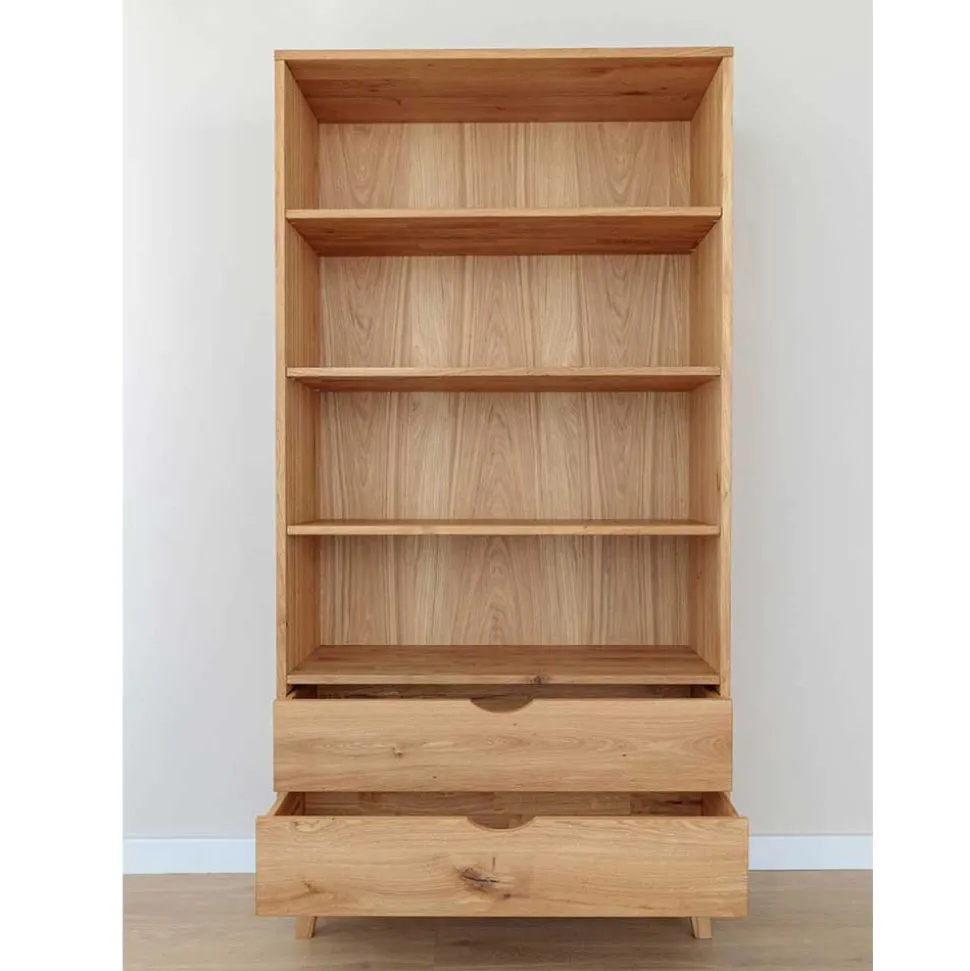 Massivholz-Regal mit zwei Schubladen - Fabijola