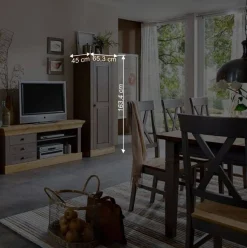 Massivholzschrank Cempino in Grau