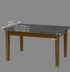 Massivholztisch in Grau & Kiefer Lauge - Eshelas