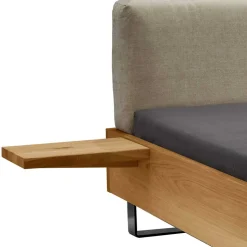 Material Mix Doppelbett und Nachttischen - Kaldes (dreiteilig)