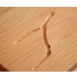 Mattweißes Highboard mit Asteiche massiv - Vangels